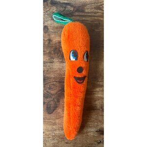 VTG 1989 Shalom Toy Co Plush Vintage Stuffed Orange Carrot Happy Face Hanging Ra